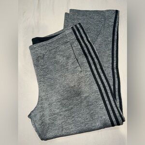 Men’s Large Adidas sweatpants grey and black stripes